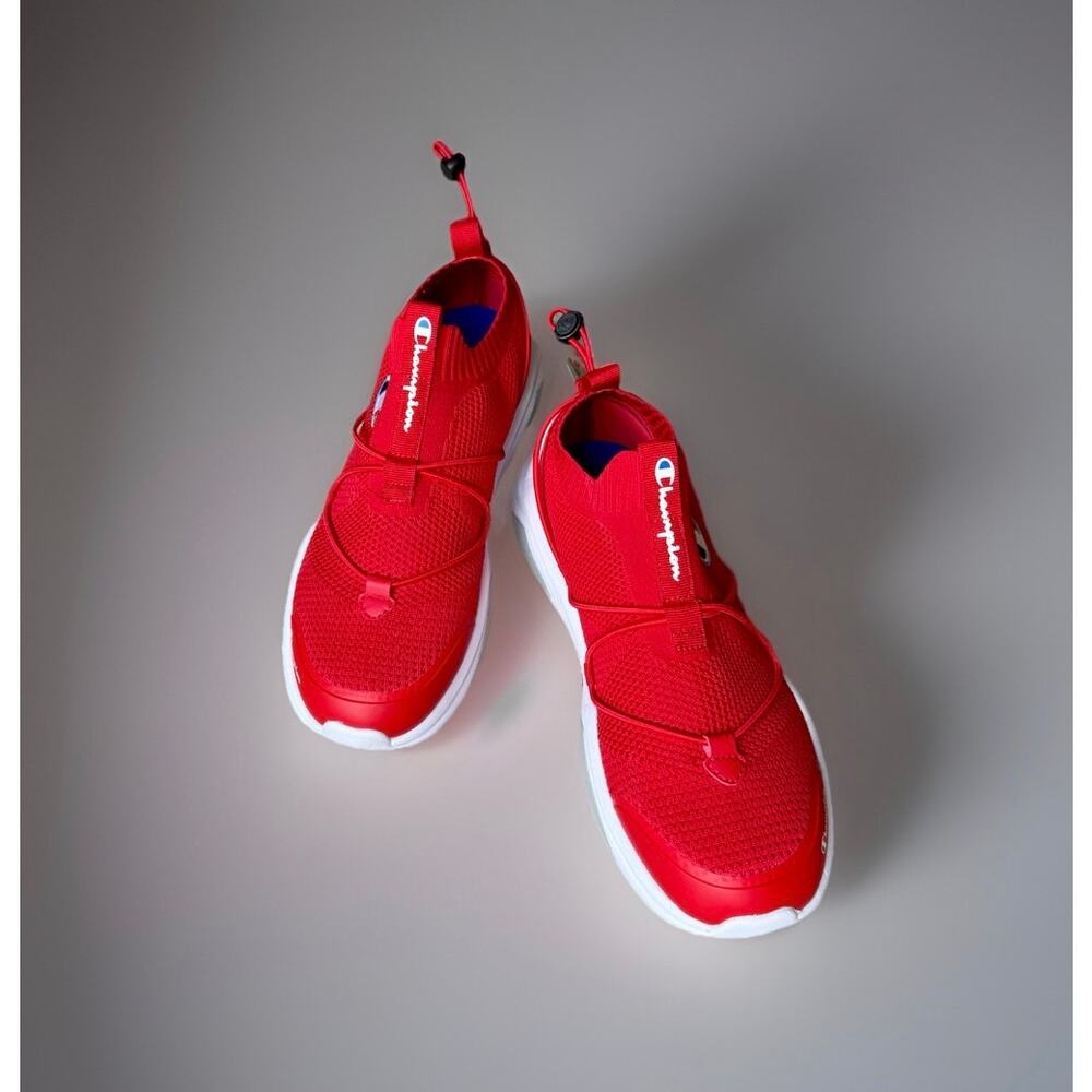 Champion Slip On Sneakers Red Knit Athletic Shoes Women’s Size 9